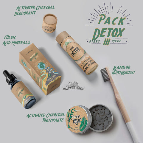 Heavy Metal Detox Pack! With Fulvic Acid & Activated Charcoal | 4 Products Including Deodorant, Toothpaste, Detox & Nourish Fulvic Acid, Bamboo Toothbrush